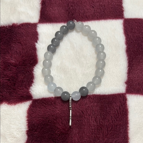 Hand Crafted Jewelry - Elegant Gray Keys Beaded Bracelet by me
